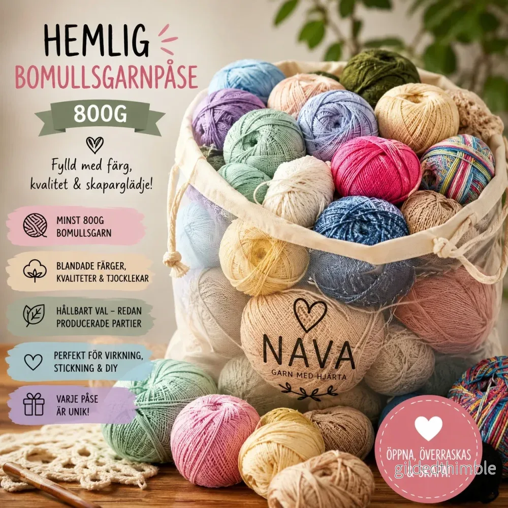 Hemlig påse med bomullsgarn – 800g