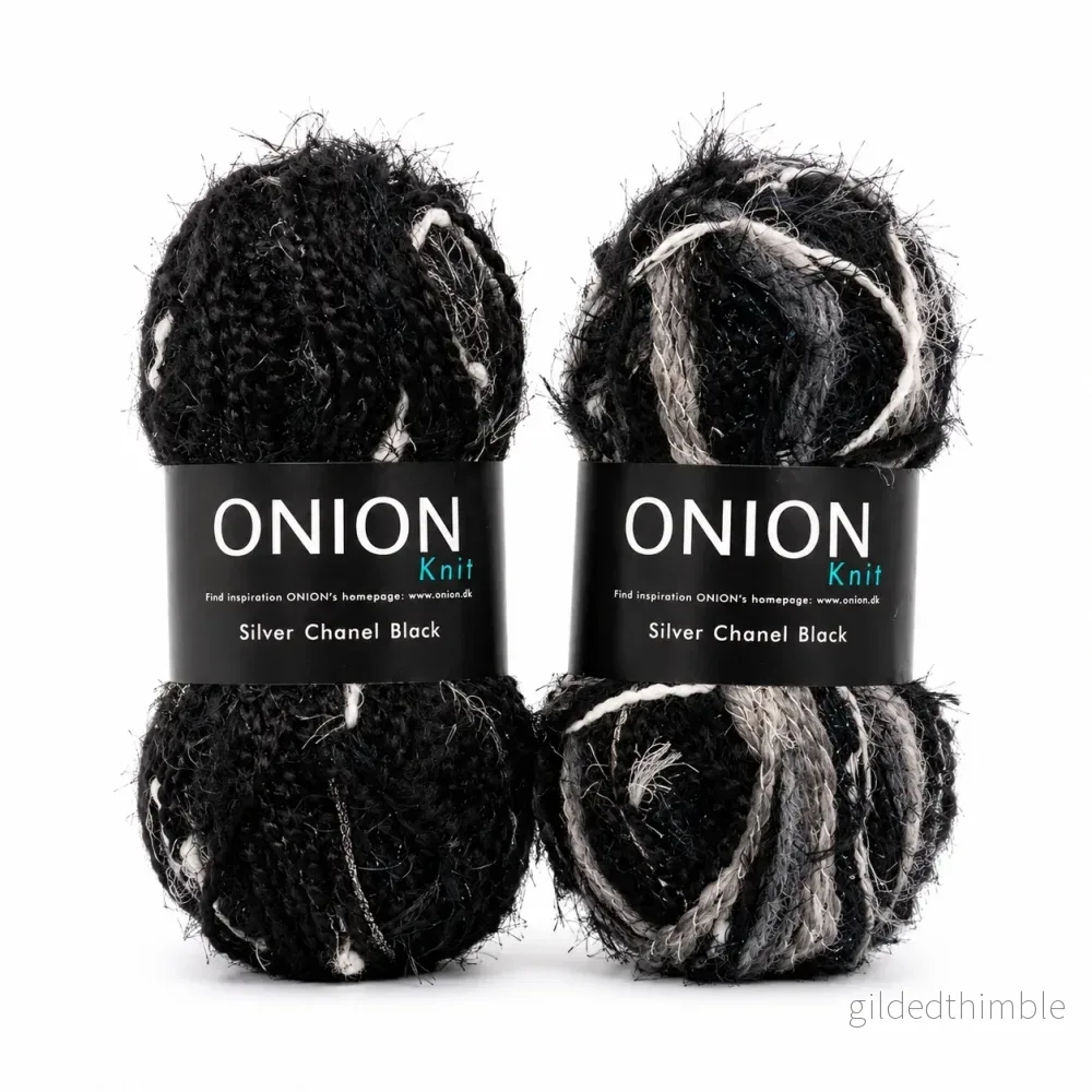 Onion Knit Silver Chanel Black – Lyxigt Glittergarn 60g