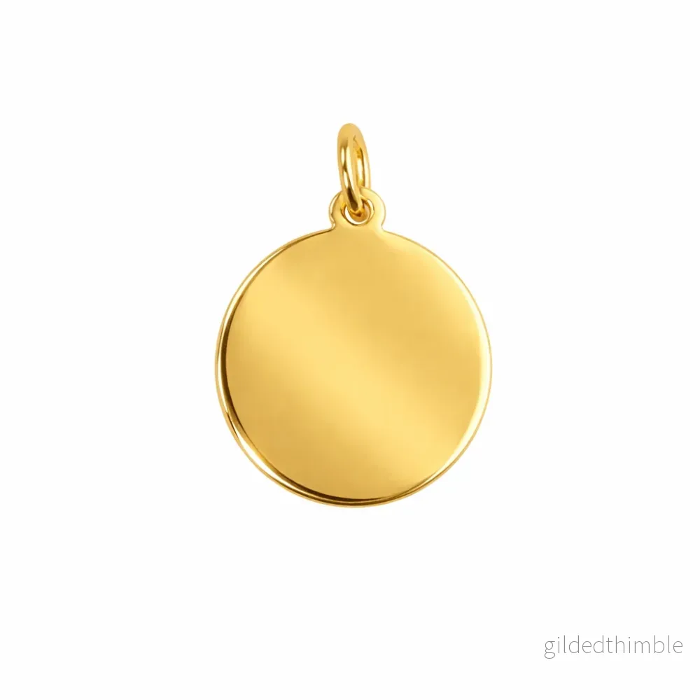 Rondell i förgyllt silver 13*13mm