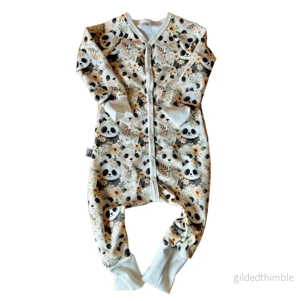 Pyjamas barn & baby, stl 56-92, 1 månad till 2 år | Mjuk pyjamas med pandor