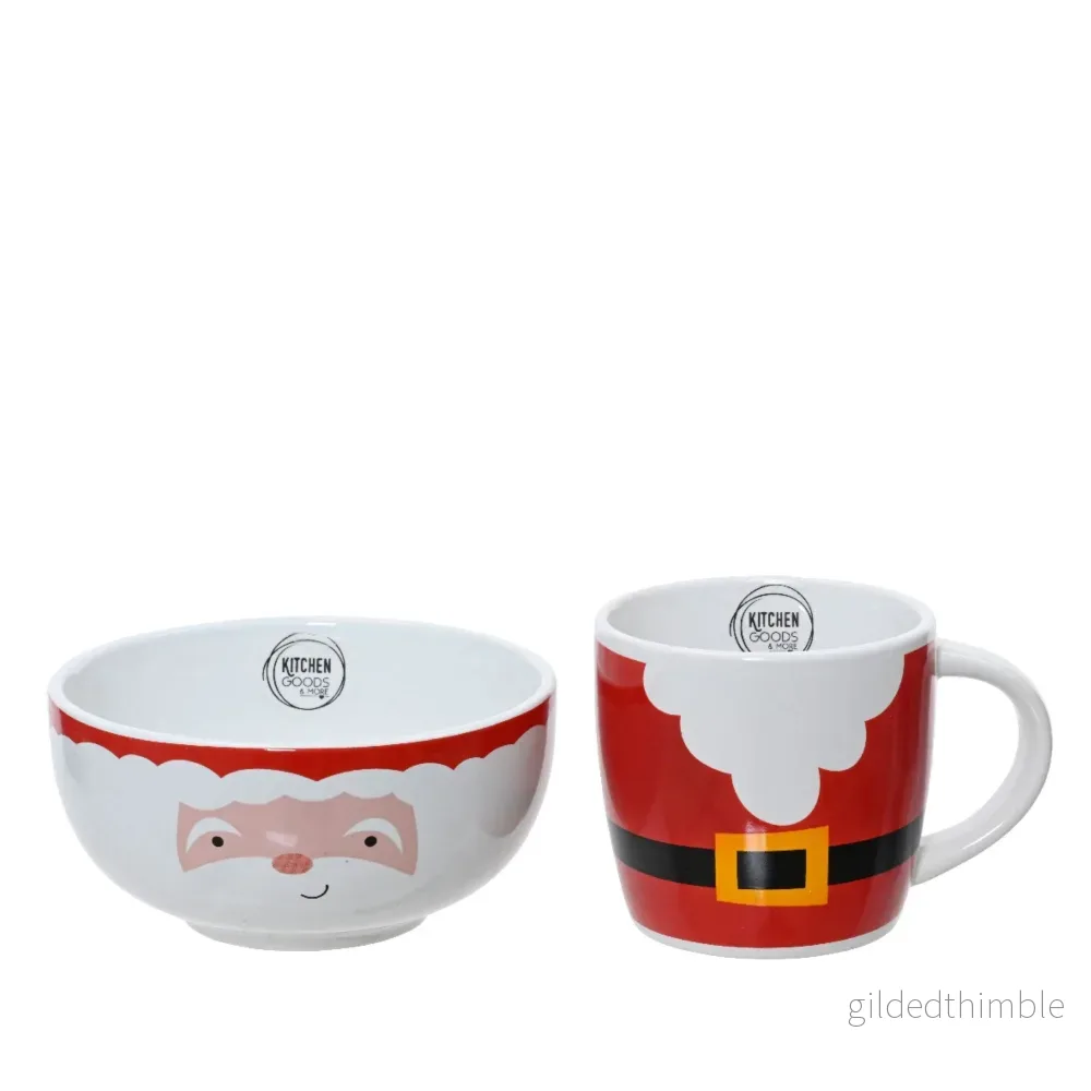 Frukost set Skål & Kopp Jultomte - Bild 2