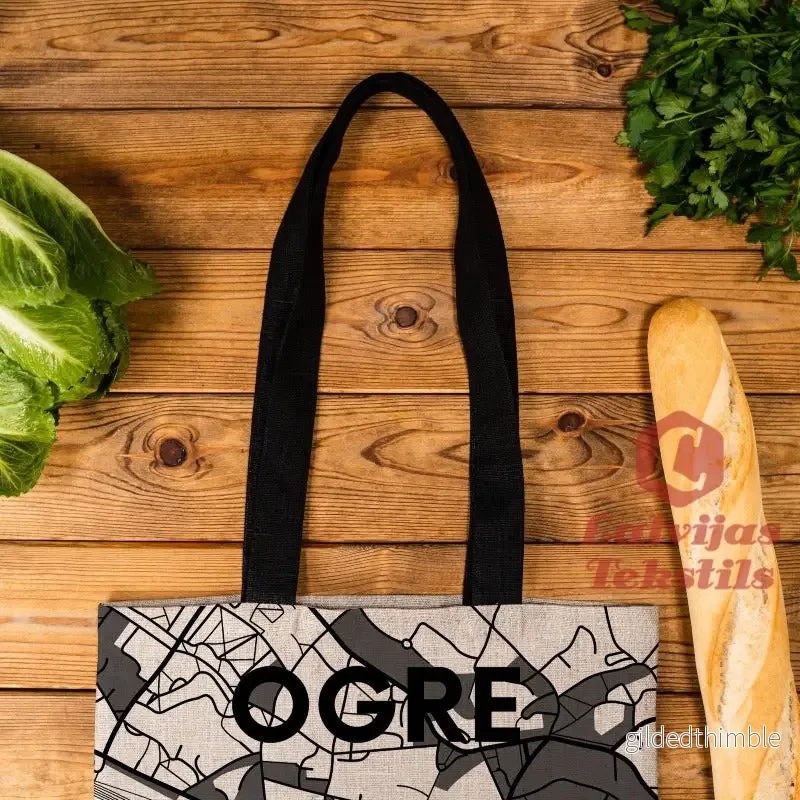 Pelēka lina auduma maisiņš "Ogre" - Bild 2