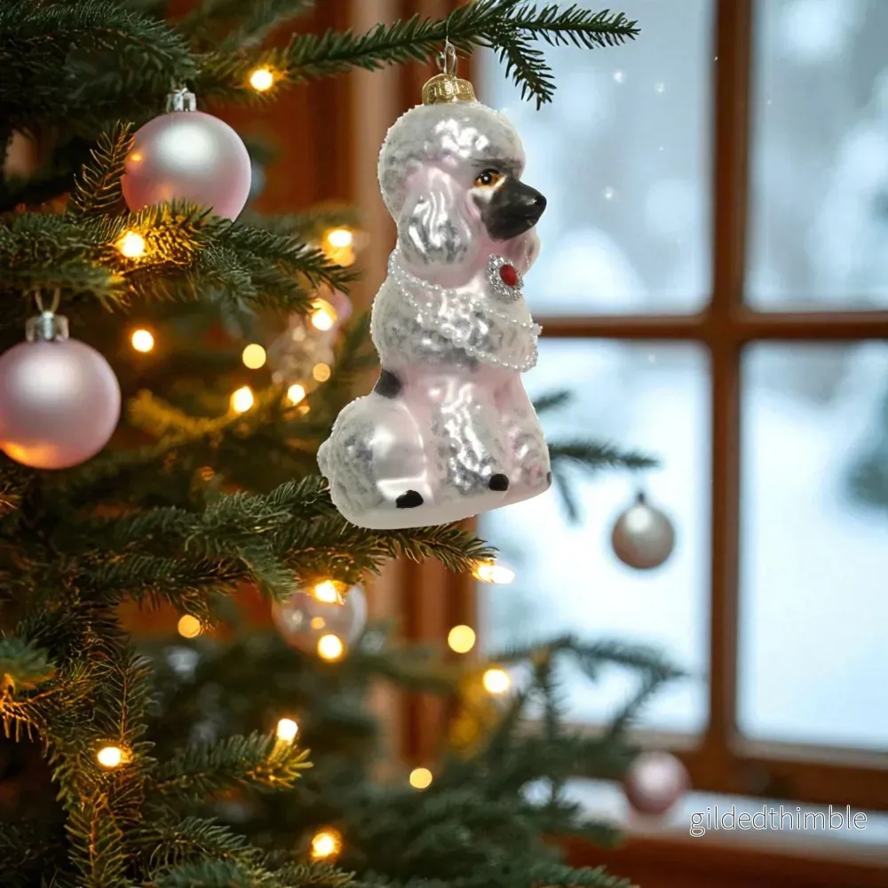 Julgransprydnad Pudel Sittande