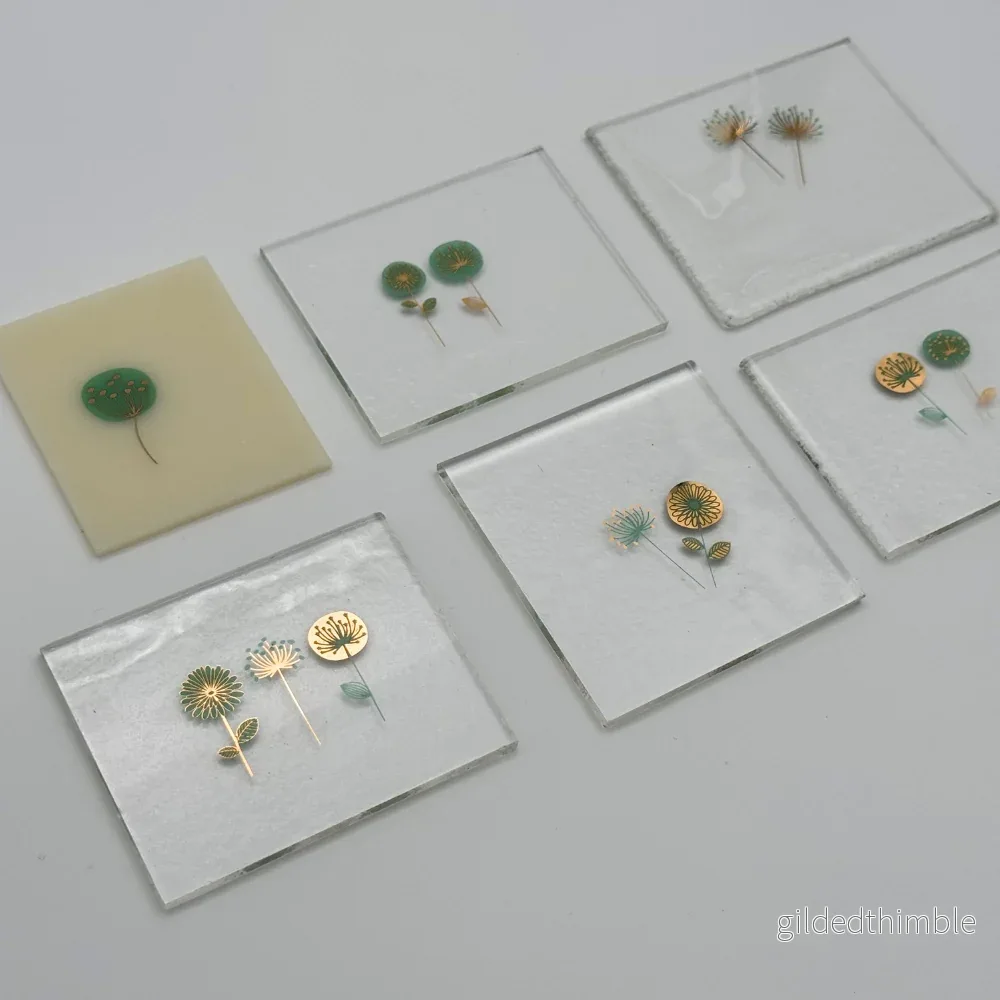 Decals, Moderna Blommor Smaragdgrön/Guld - Bild 2