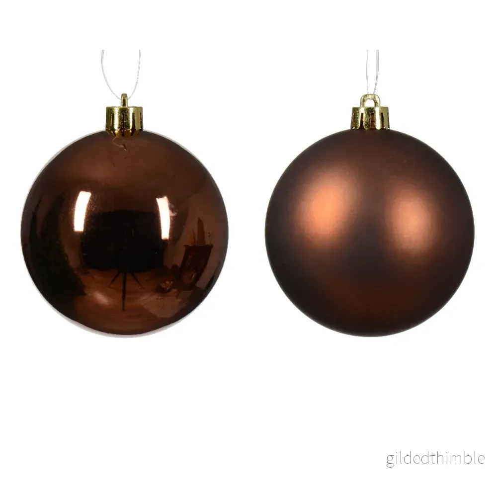 Julgranskulor Espresso/Brun 6st, 8cm - Bild 3