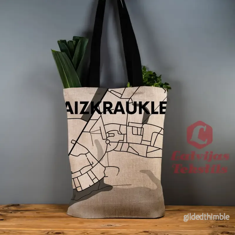 Pelēka lina auduma maisiņš ”Aizkraukle” Pelēka lina auduma maisiņš ”Aizkraukle”