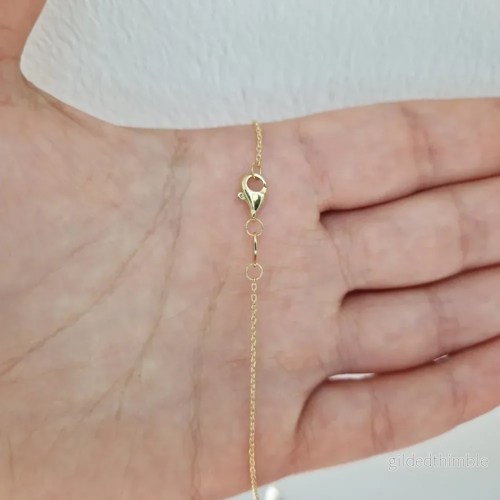 Hänge & kedja 2 färgat 18k guld cirklar med sten - Bild 2