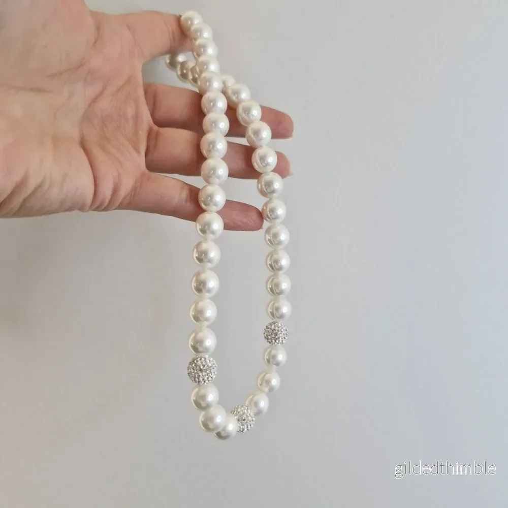 Pärlhalsband med Swarowski 925 - Bild 3