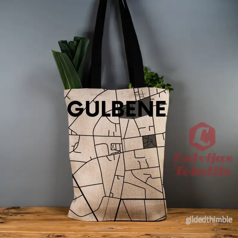 Pelēka lina auduma maisiņš ”Gulbene”