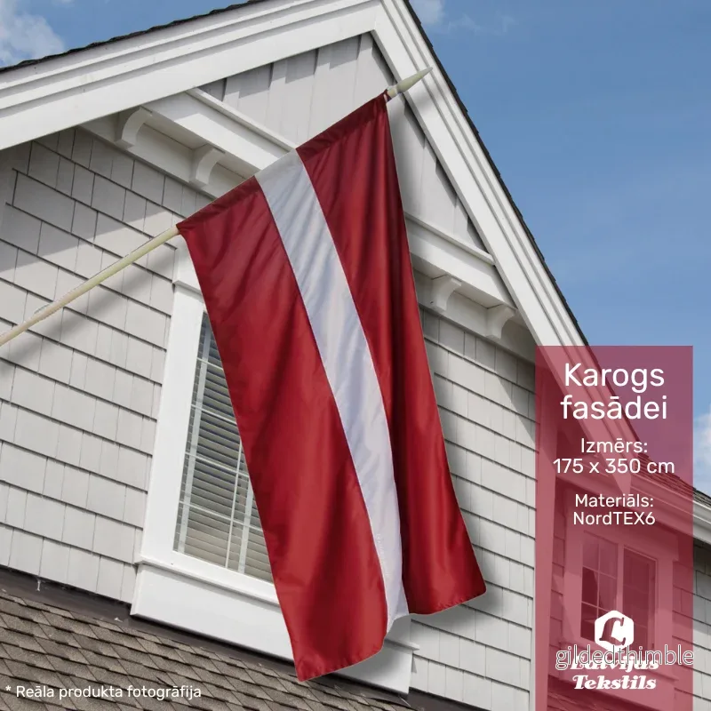 Latvijas karogs fasādei | 175 * 350 cm | NordTEX6 audums Latvijas karogs fasādei | 175 * 350 cm | NordTEX6 audums