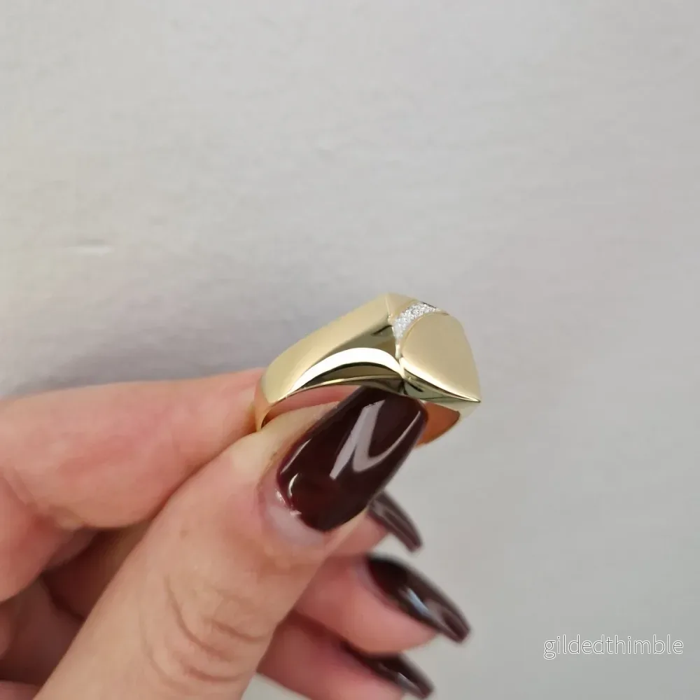 Stilren klackring med diamant tvåfärgat 18k guld - Bild 2