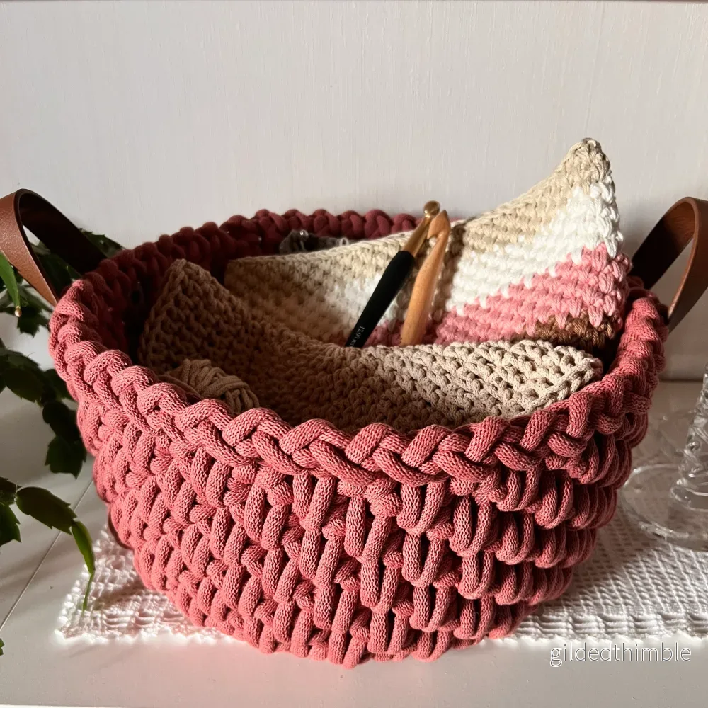 Materialkit - "Vendela" Virka en stor korg med handtag - Bild 3