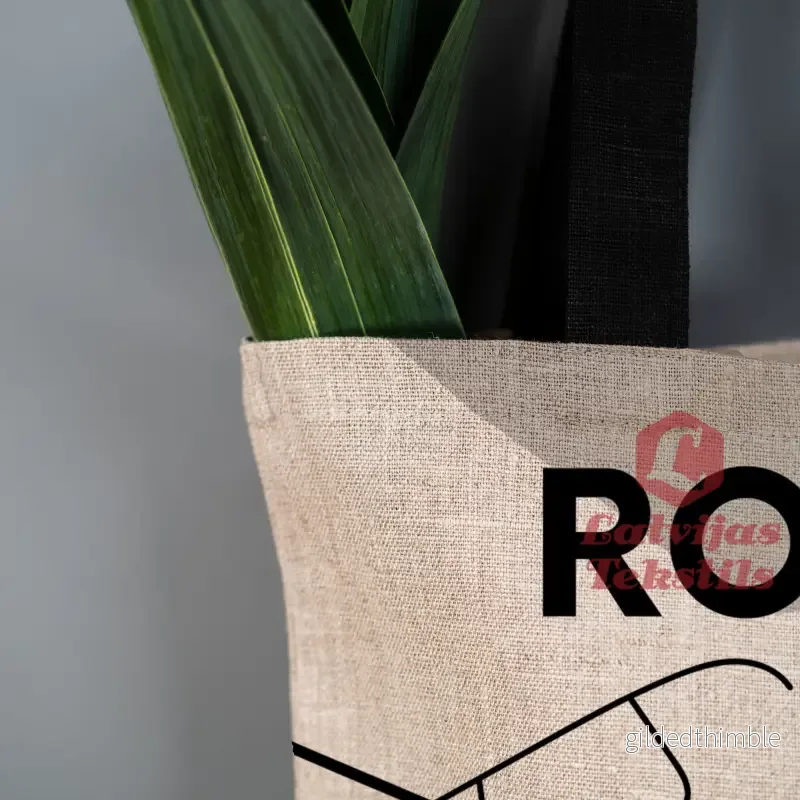 Pelēka lina auduma maisiņš "Roja" - Bild 3