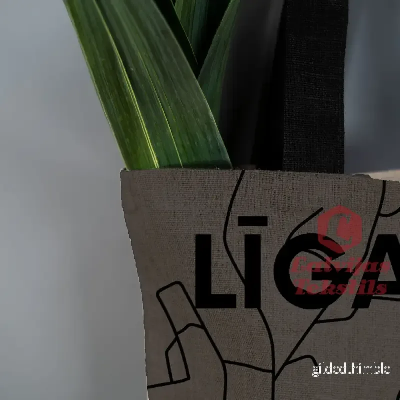 Pelēka lina auduma maisiņš "Līgatne" - Bild 3