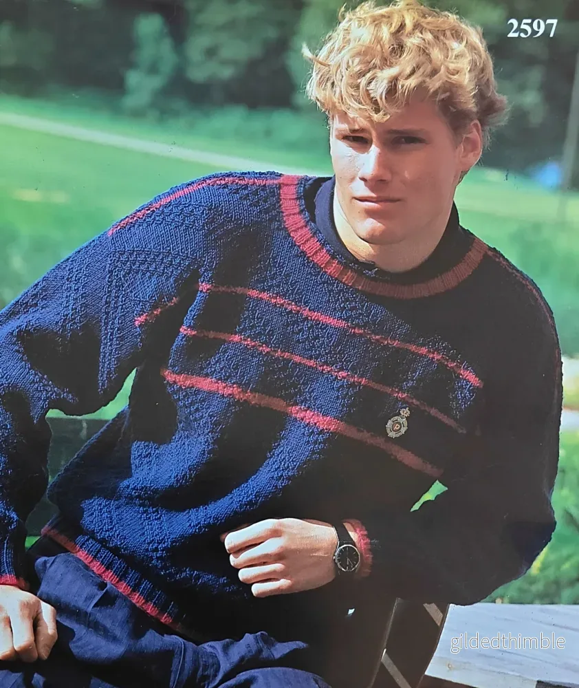 Stickmönster Herrtröja Najad 2597 – Klassisk Strukturstickad Herrpullover - Bild 2