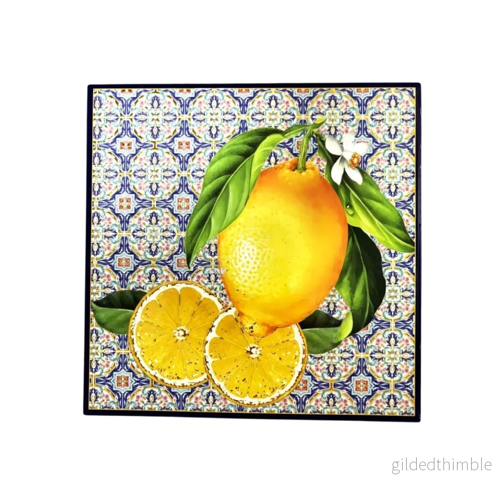 Medelhavsinspirerat grytunderlägg citron - Bild 2