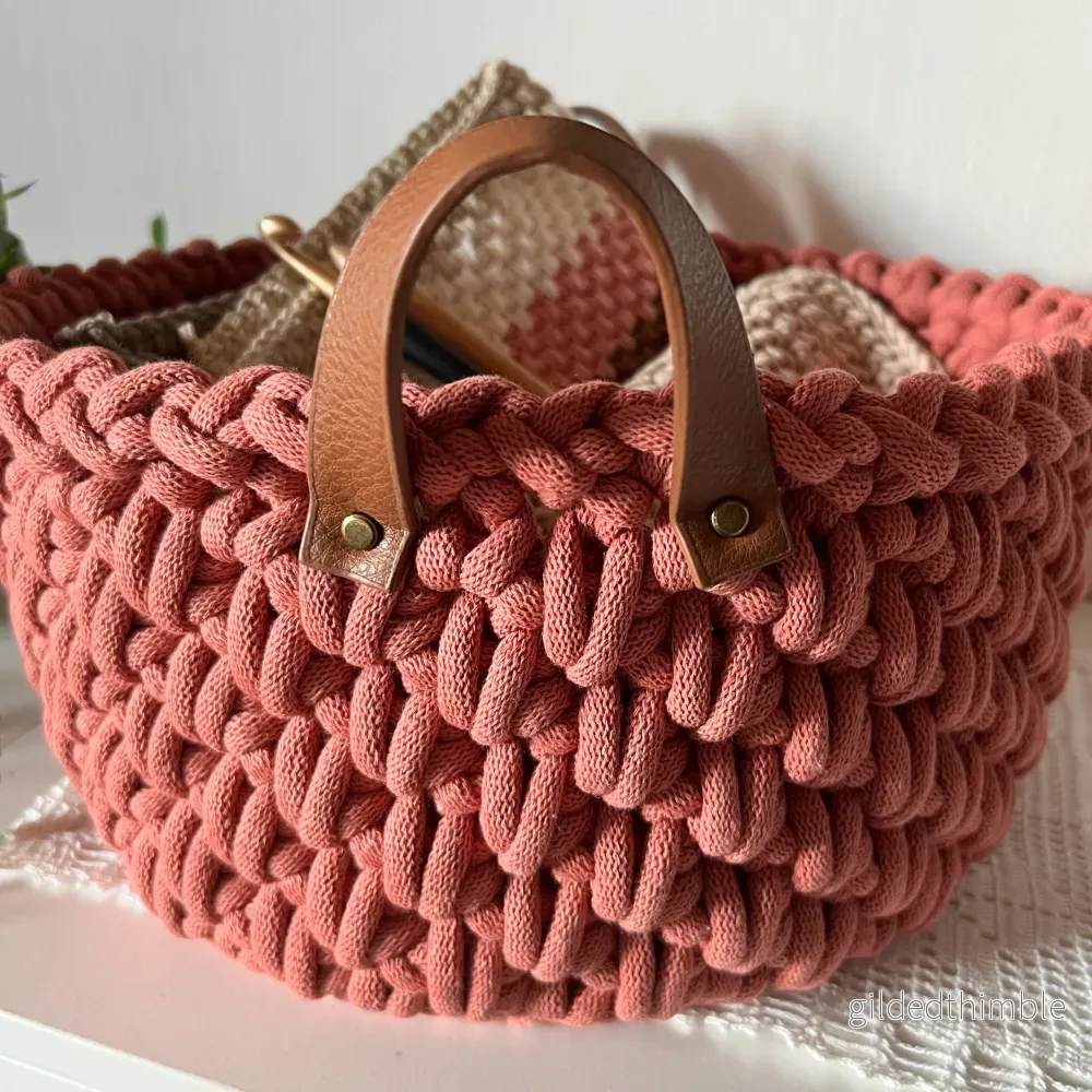 Materialkit - "Vendela" Virka en stor korg med handtag - Bild 2