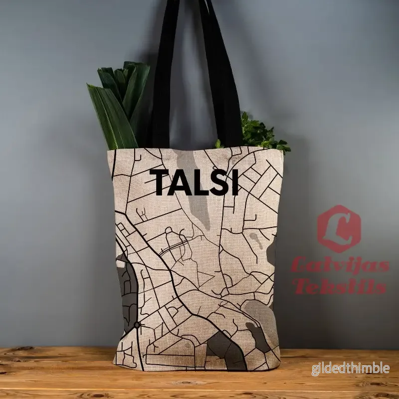 Pelēka lina auduma maisiņš "Talsi"