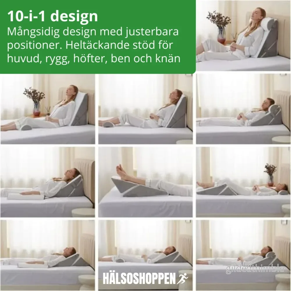 Kilkudde 10-i-1 med Memory Foam – Justerbar Stödkudde för Rygg och Ben - Bild 3