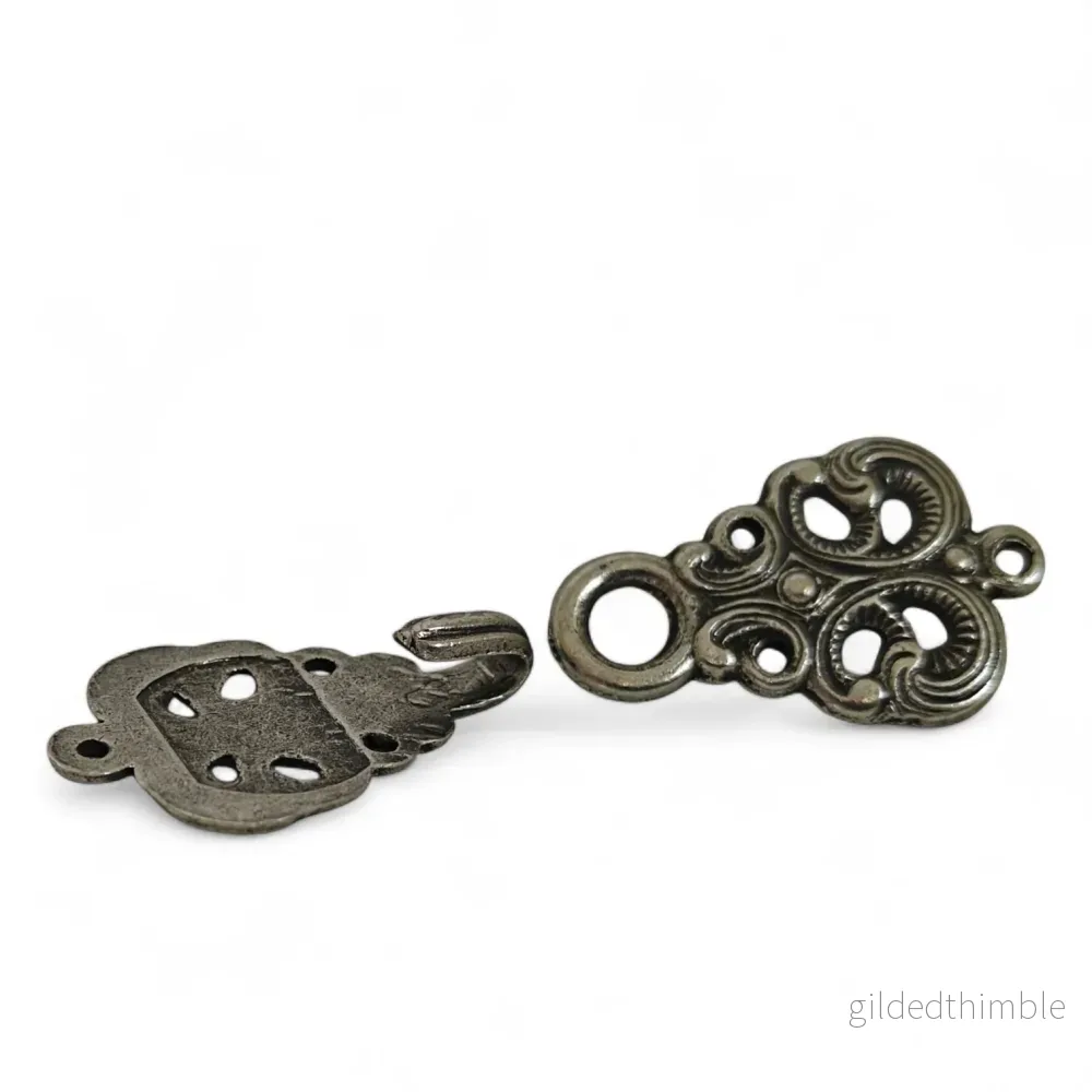 Metallspänne med hyska och hake 60mm – folkdräkt & lusekofta - Bild 2