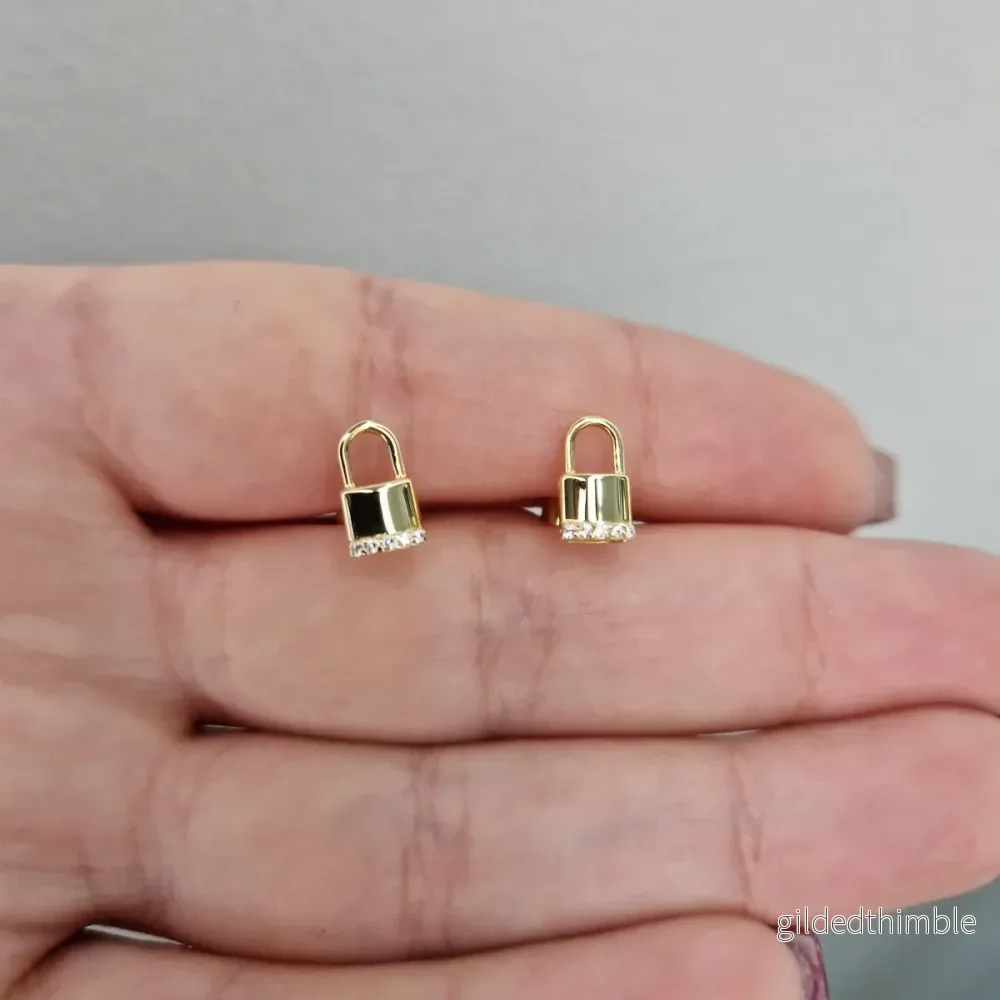 Örhängen Hänglås 18k guld