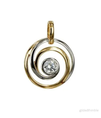 Fantazia hänge rött & vitt 18k guld med sten - Bild 2