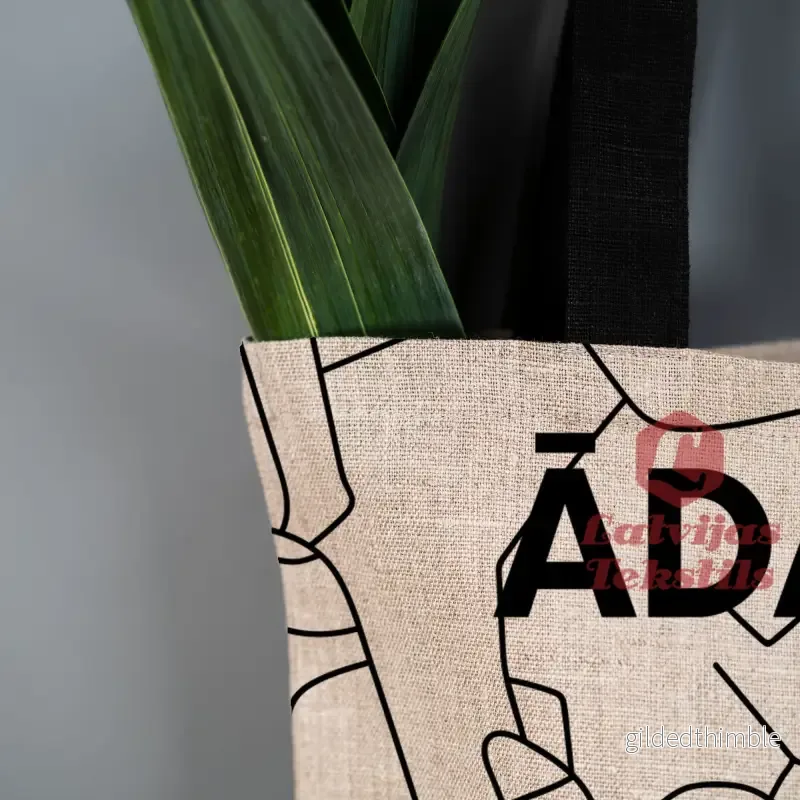 Pelēka lina auduma maisiņš "Ādaži" - Bild 3