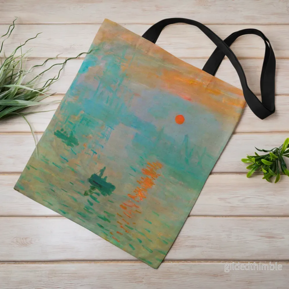 Lina vai kokvilnas auduma maisiņš «Impression – Sunrise» | Kolekcija «Claude Monet» Lina vai kokvilnas auduma maisiņš «Impression – Sunrise» | Kolekcija «Claude Monet»
