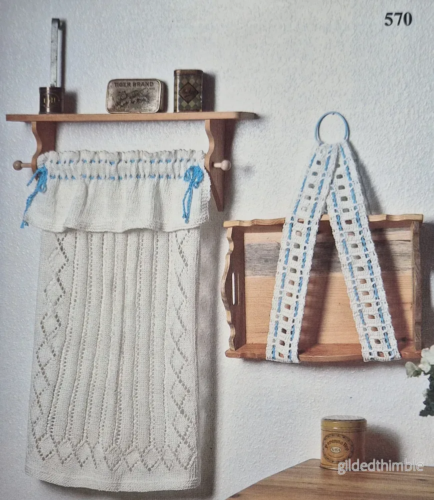 Vintage mönster – stickad Paradhandduk och brickband