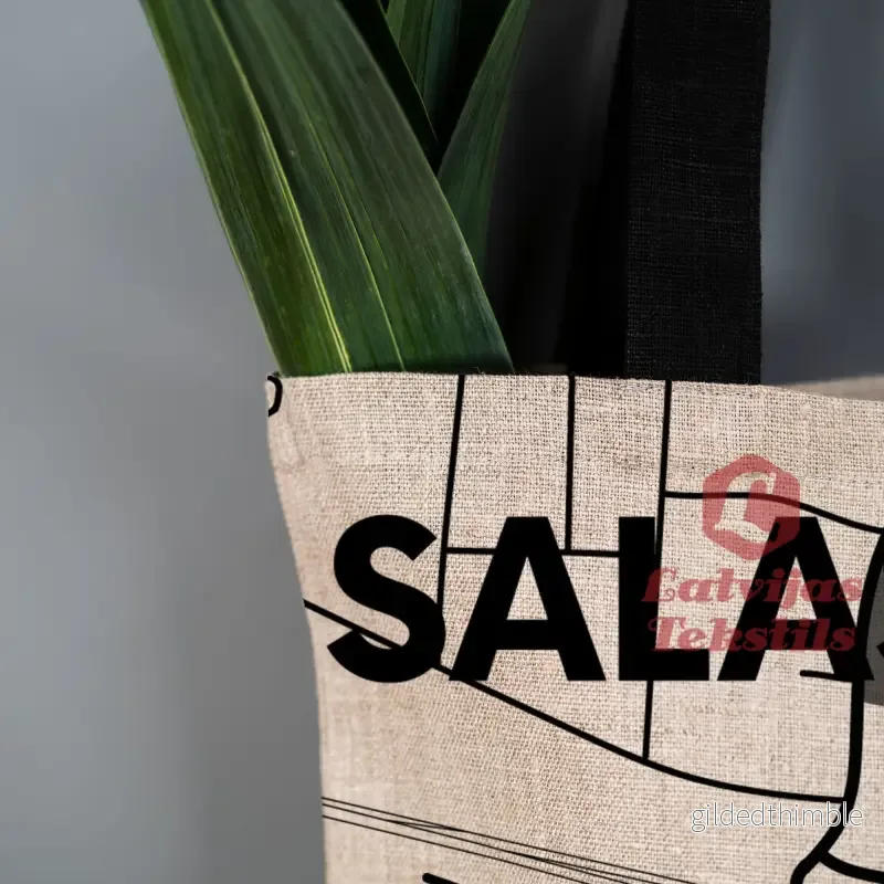 Pelēka lina auduma maisiņš "Salaspils" - Bild 3
