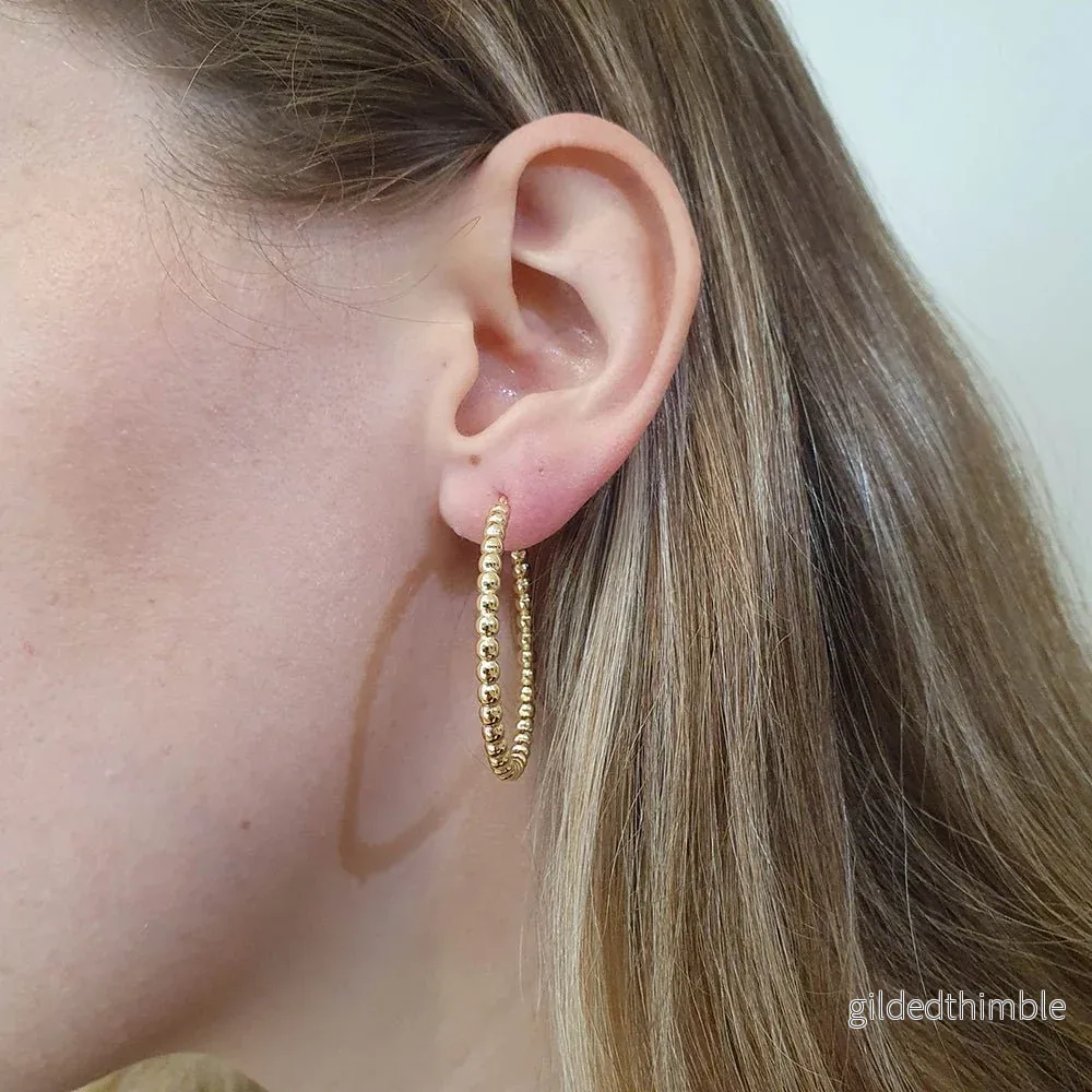 Creoler med kulor 30mm 18k guld