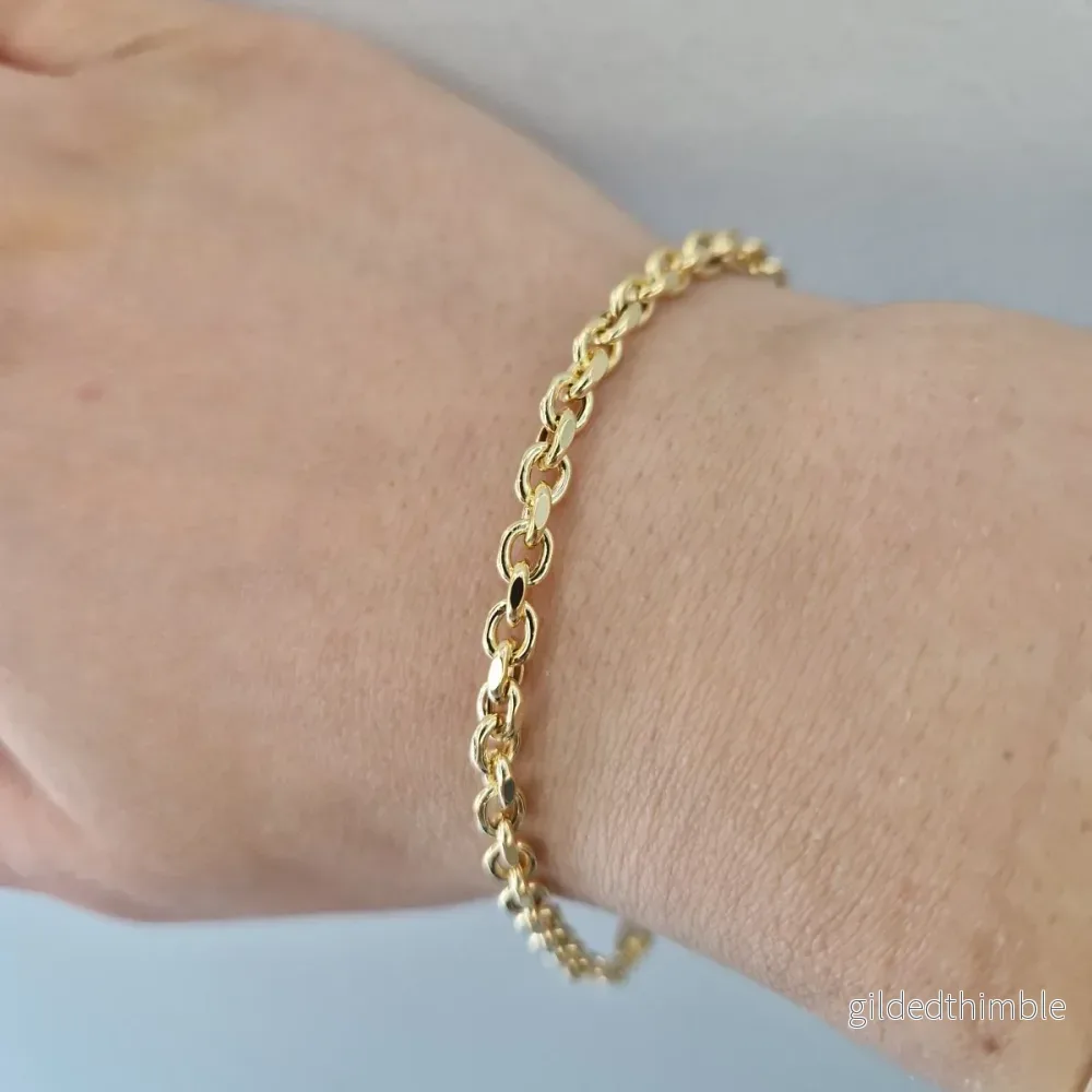 Armband ankar länk 18k guld