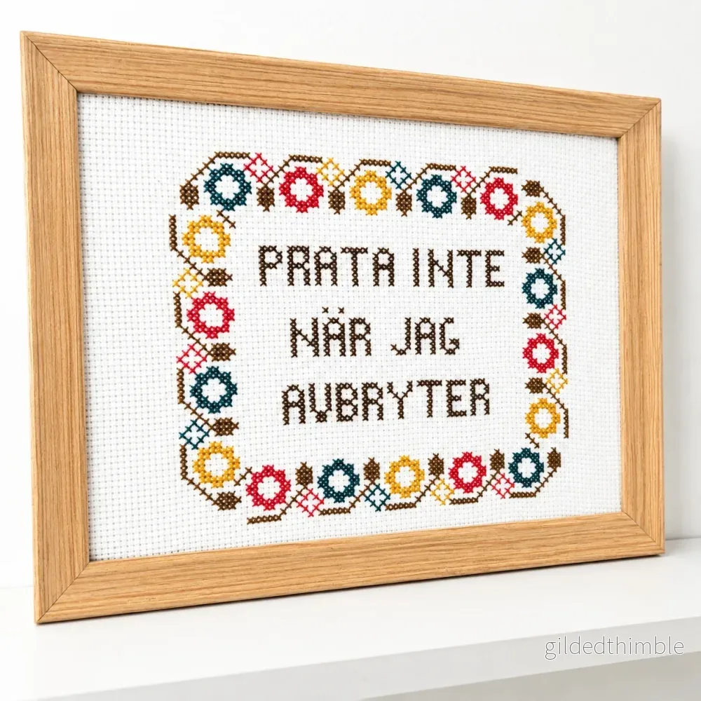 Prata inte när jag avbryter - Broderikit