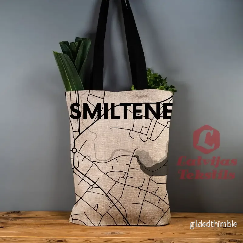 Pelēka lina auduma maisiņš "Smiltene"