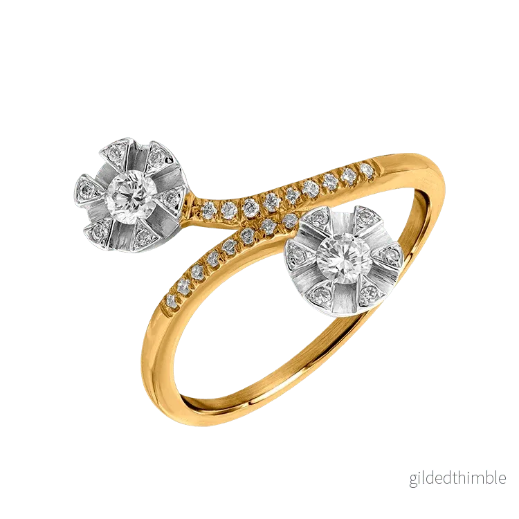 Diamantring tvåfärgat 18k guld 0,35ct TWSI Diamantring tvåfärgat 18k guld 0,35ct TWSI