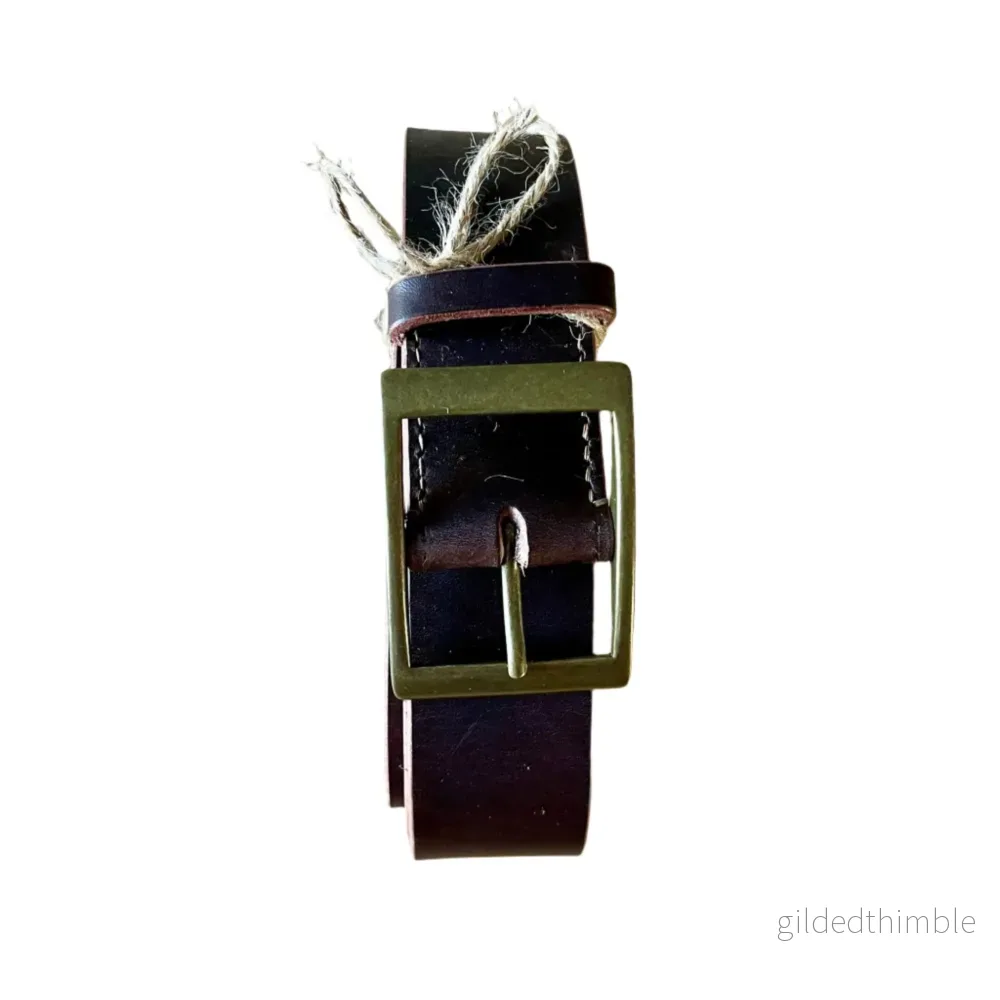 Handgjort läderbälte – svenskt läder – bredd 40mm Handgjort läderbälte – svenskt läder – bredd 40mm