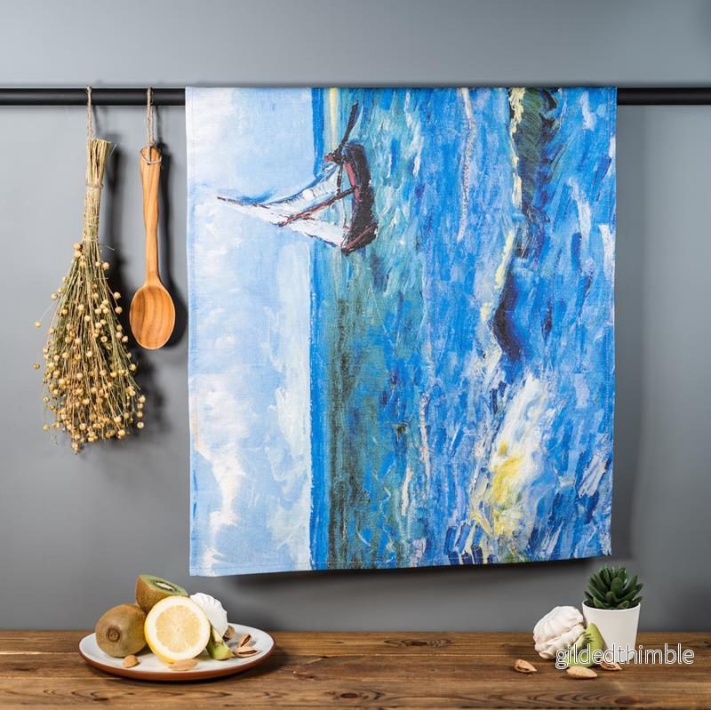 Lina dvielis | Vinsents van Gogs "Zvejas laivas"