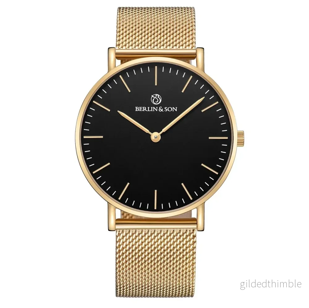 Berlin & Son – Black & Gold Mesh 40mm Berlin & Son – Black & Gold Mesh 40mm