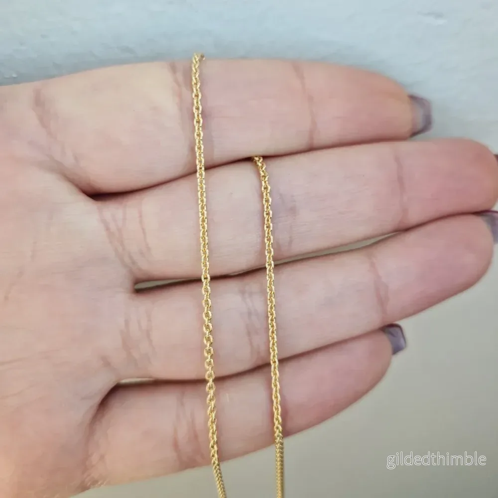Rund ankar länk 42cm Bredd 1,6mm 18k guld