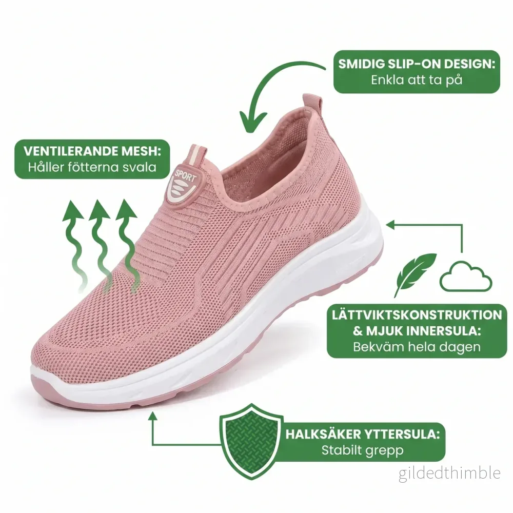 Bekväma Slip-On Sneakers Dam – Lätta Promenadskor med Mesh - Bild 2