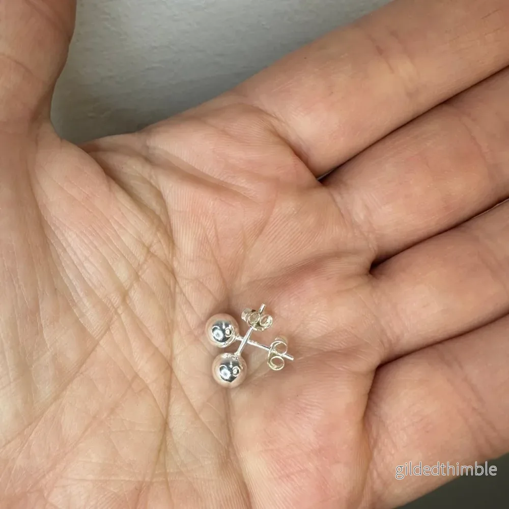 Kulörhängen 6mm sterling silver