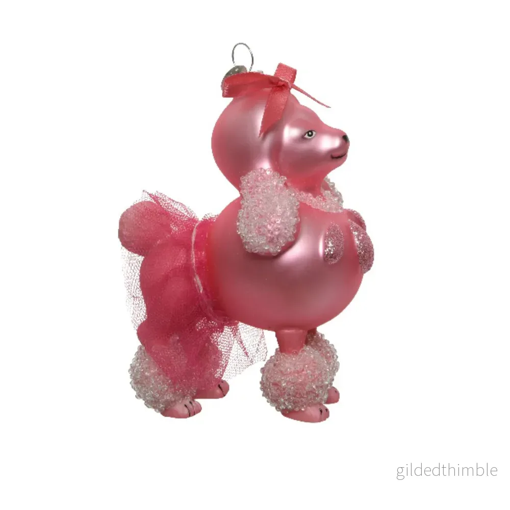 Julgransprydnad Pudel Lipstick Pink - Bild 2