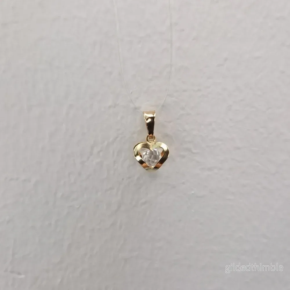 Månads hjärta 18k guld facetterade stenar - Bild 3