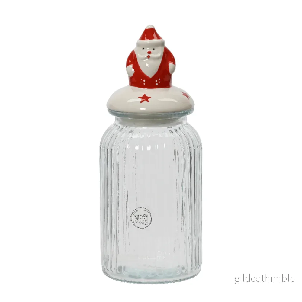 Förvaringsburk Jultomte i glas - Bild 2