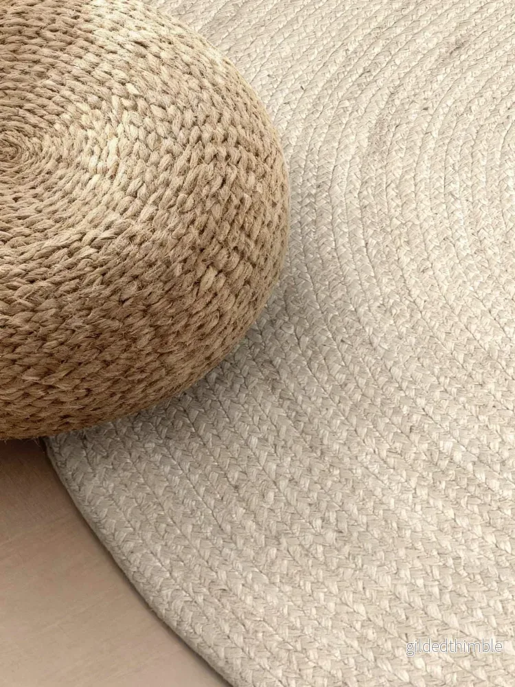 Jute Braided oval Vit - Bild 2