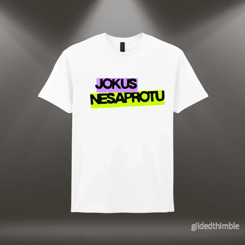 Kokvilnas T-krekls "Jokus Nesaprotu" | balts - Bild 2