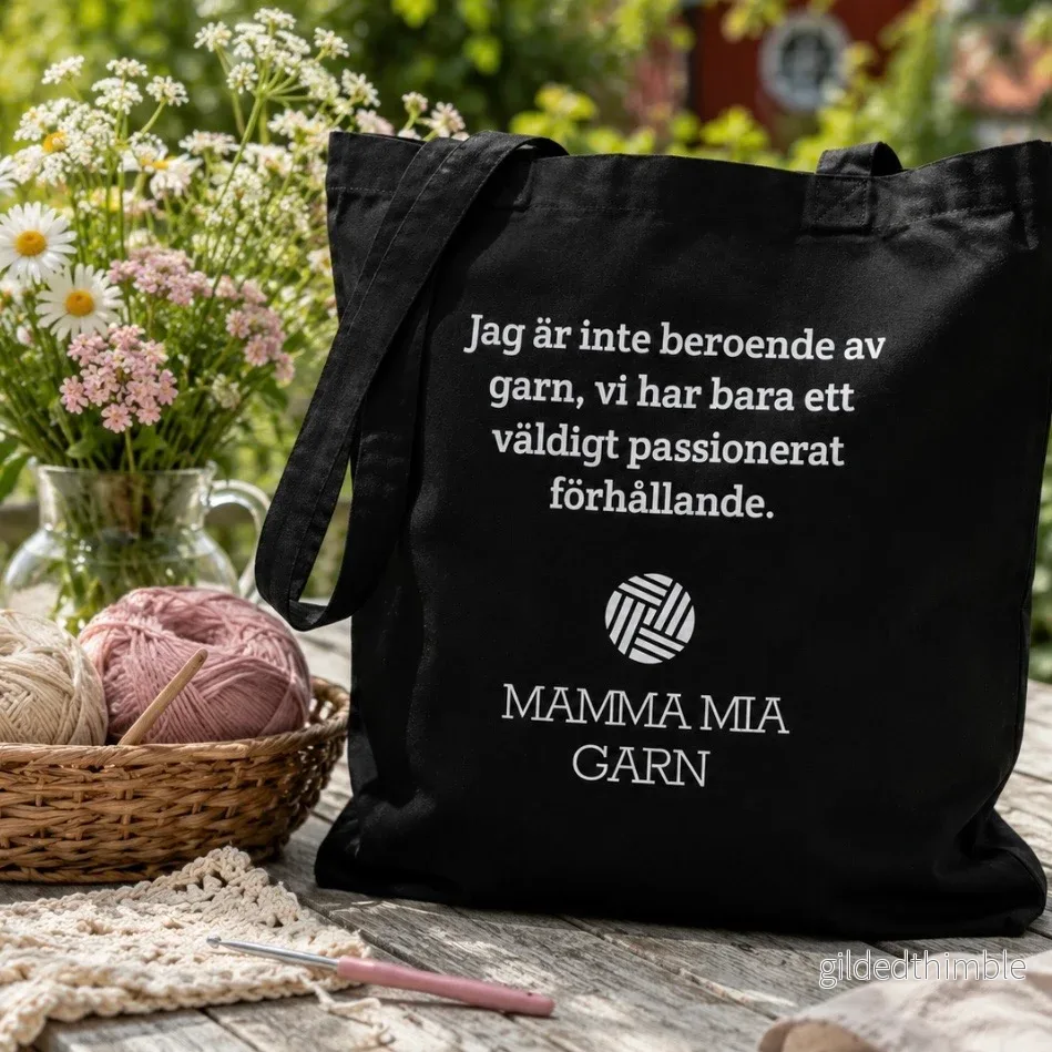 Tygpåsen "Garnpassion" för pågående projekt - Bild 2