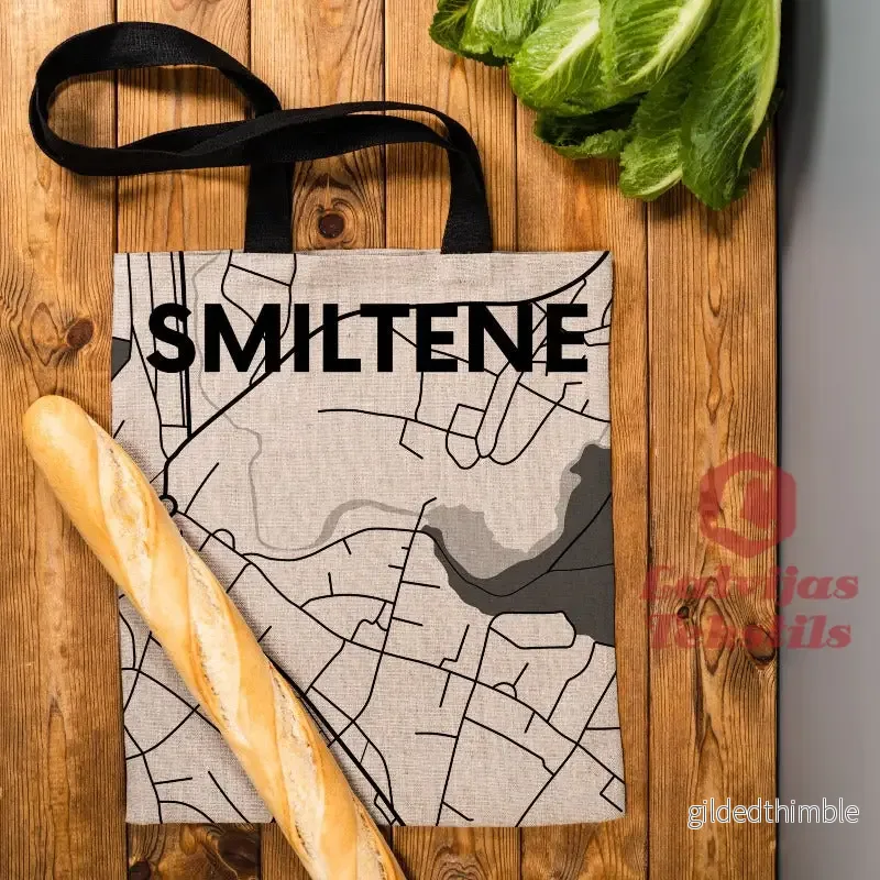 Pelēka lina auduma maisiņš "Smiltene" - Bild 3