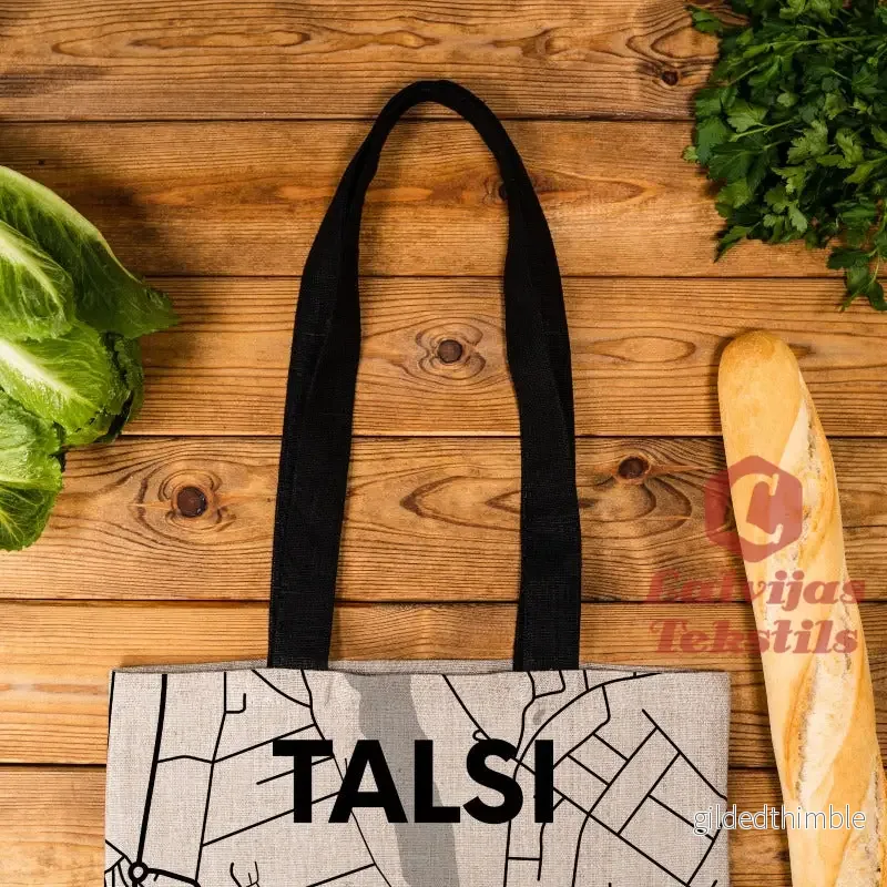 Pelēka lina auduma maisiņš "Talsi" - Bild 2