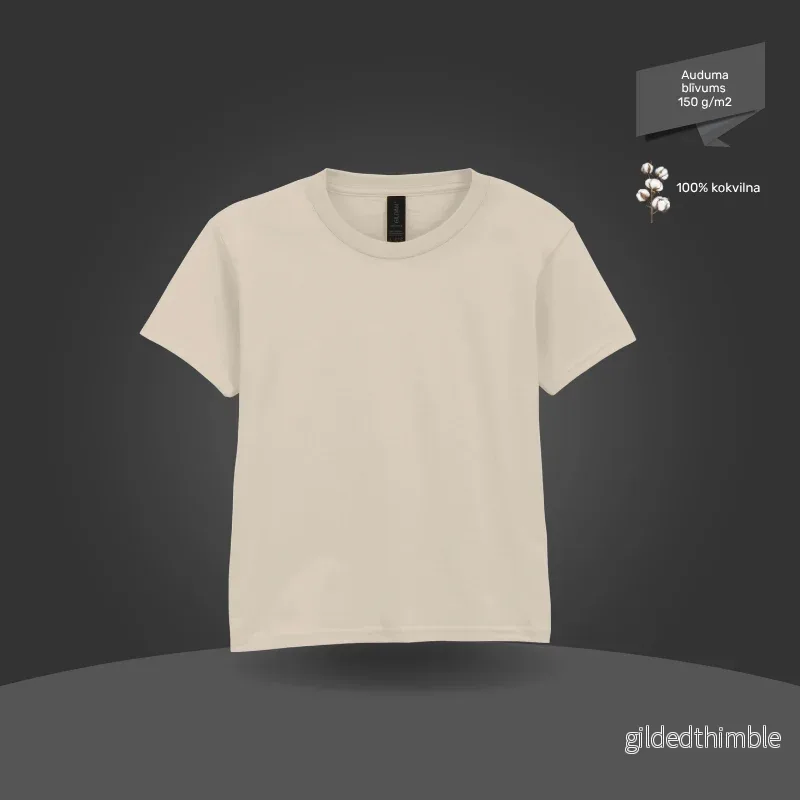 Bērnu T-krekls, pamata modelis | 150 g/m² | Smilšu krāsa Bērnu T-krekls, pamata modelis | 150 g/m² | Smilšu krāsa